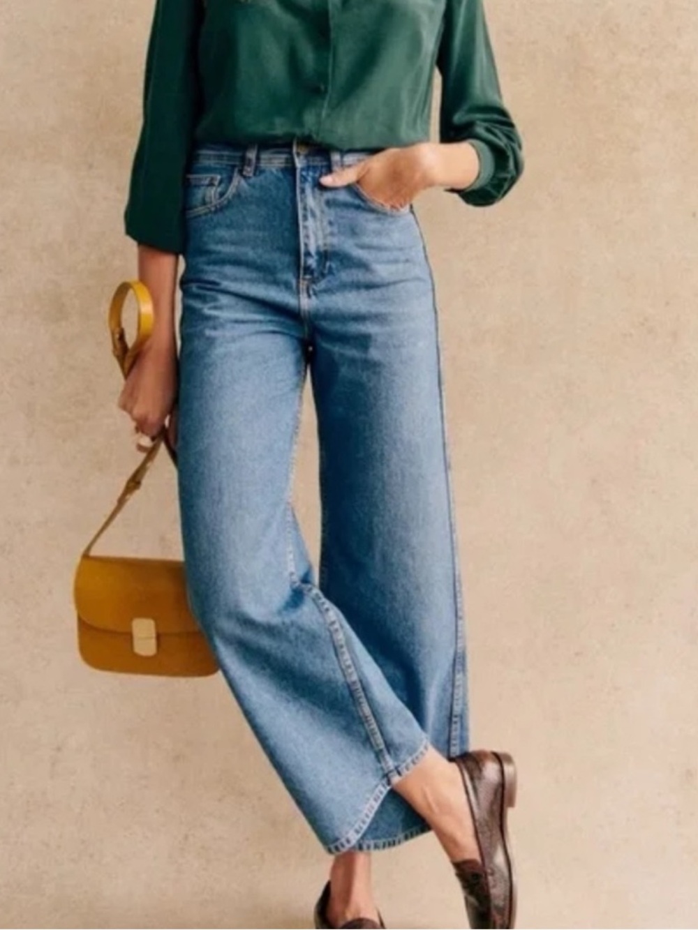 Sézane Le Crop denim blue